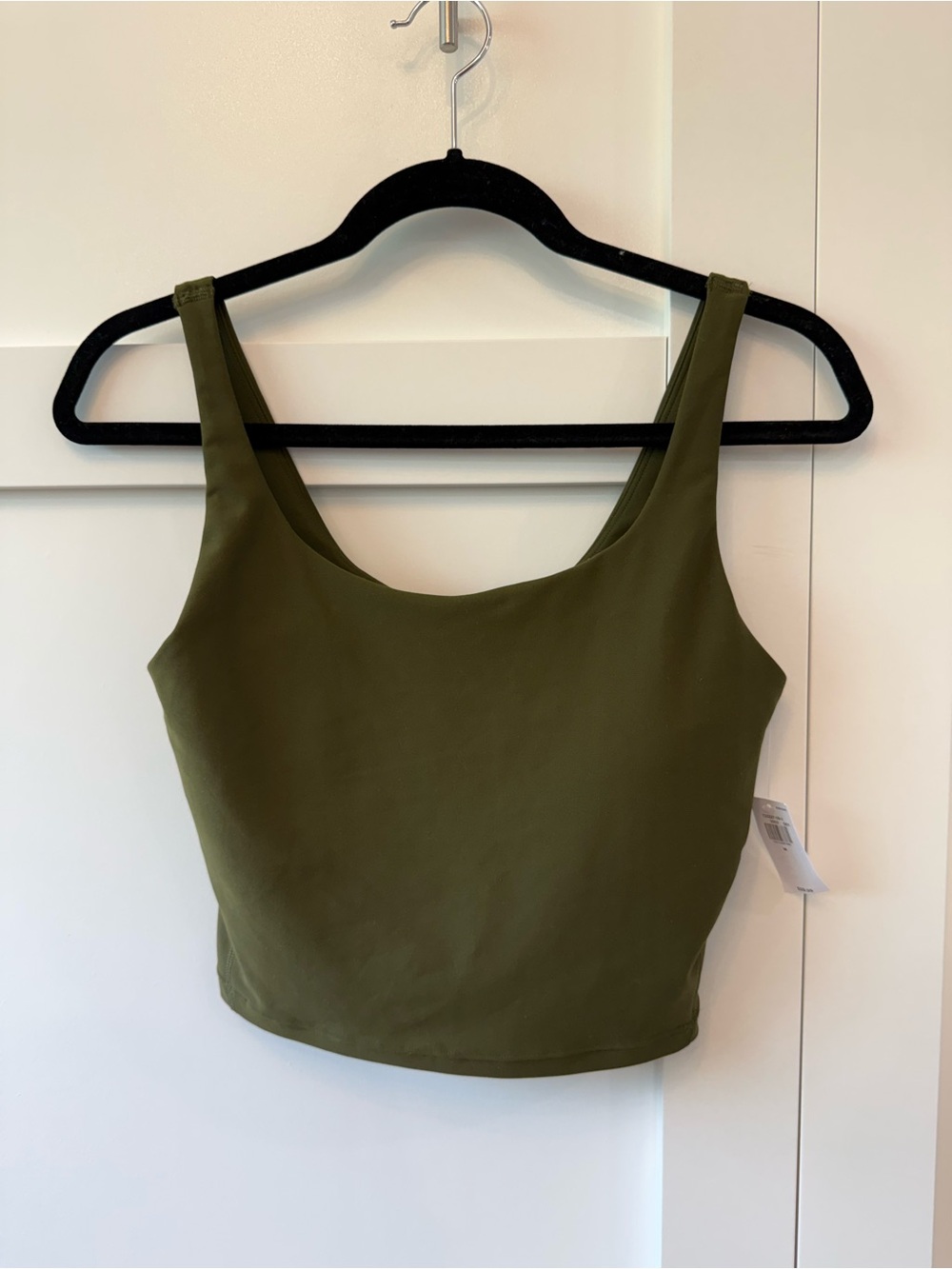 NEW Old Navy ACTIVE POWERSOFT Longline Light Support Scoop Neck Sports Bra Olive